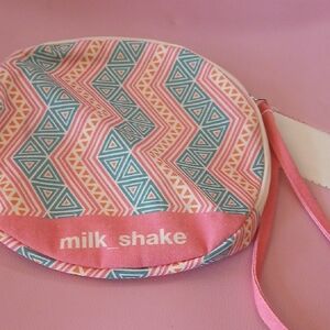 Pink and Blue Geometric Cosmetic Bag